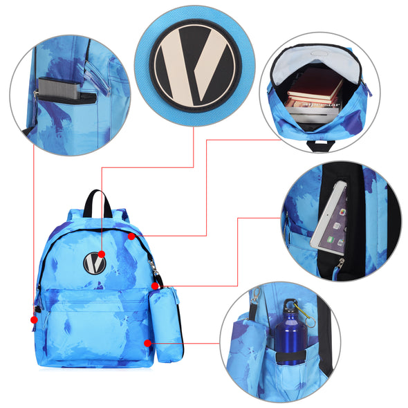 Veegul School Backpack with Pencil Case